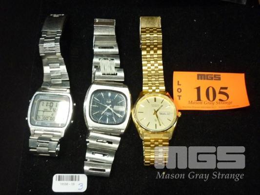 3 x MENS WATCHES, SEIKO 5, DIGITAL SEIKO & CITIZEN - Estate Clearances  Auction - Mason Gray Strange Auctioneers and Valuers