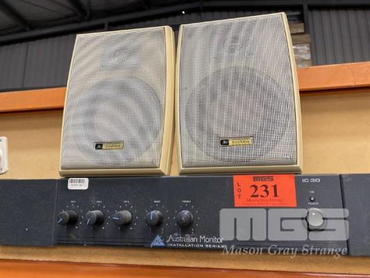 AUSTRALIAN MONITOR INSTALLATION IC30 AMPLIFIER & 10 SPEAKERS (NO CABLES) - Computers & Audio Visual Auction - Mason Strange Auctioneers and Valuers