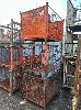 3 x MATCHING STILLAGES, HEAVY DUTY STEEL, WIRE MESH SIDES, NO GST