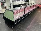 13 · LINEAR BUTCHERS DISPLAY FRIDGE, GAS LIFT GLASS FRONT ACCESS, PERSPEX SLIDING REAR ACCESS,, 11.3m (L), WITH REFRIGERATION CONDENSER