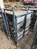42 · PVC TROLLEY ON CASTOR WHEELS, 1200 (L) x 600 (W) x 1400mm (H), WITH 20 x PLASTIC TUBS, 450 (L) x 290 (W) x 200mm(D), , **SUBJECT TO INSURANCE CLAIM, BUYER TO INSPECT** NO GST