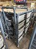43 · PVC TROLLEY ON CASTOR WHEELS, 1200 (L) x 600 (W) x 1400mm (H), WITH 20 x PLASTIC TUBS, 450 (L) x 290 (W) x 200mm(D), , **SUBJECT TO INSURANCE CLAIM, BUYER TO INSPECT** NO GST