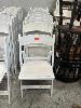 230 · 22 x TIMBER CHAIRS, WHITE WITH PADDED SEATS