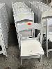 231 · 22 x TIMBER CHAIRS, WHITE WITH PADDED SEATS