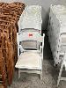 232 · 21 x TIMBER CHAIRS, WHITE WITH PADDED SEATS