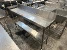 252 · STAINLESS STEEL BENCH 1600 x 400 x 920mm, 2 TIER WITH SPLASHBACK NO GST