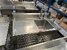 256 · STAINLESS STEEL INFEED BENCH WITH SINK, 1200 x 700 x 920mm, 2 TIER WITH SPLASHBACK NO GST