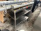 280 · STAINLESS STEEL TROLLEY ON CASTORS, 875 (L) x 540 (W) x 860mm (H), WITH 3 x SHELVES