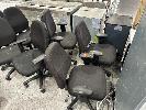 336 · 4 x OFFICE CHAIRS, BLACK FABRIC WITH ARM REST, GAS LIFT ON CASTORS