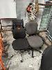 339 · 4 x OFFICE CHAIRS, BLACK FABRIC, GAS LIFT ON CASTORS, (1 x MESH BACK & ARM RESTS & 3 x NO ARM RESTS)