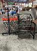 2 x RETAIL SHELVING UPRIGHTS, 4 x WIRE MESH SHELVES, NOT MATCHING, SMALL MOBILE DISPLAY STAND