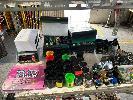 368 · 2 x POLY STONE ASHTRAYS, LARGE CIGARETTE BUTT BUCKETS, PLASTIC & METAL GRINDERS, ETC, 1 x SHELF