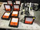 384 · 8 x RECHARGEABLE WORK LIGHTS, ARLEC, 20w WITH CHARGERS