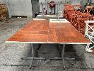 386 · 19 x SQUARE CAFE TABLES, 800 x 800mm, STEEL BASE NO GST
