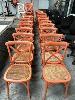 387 · 46 x METAL & TIMBER BACK CAFE CHAIRS, BROWN NO GST