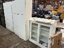 397 · 2 x WHITE CABINETS, 1200 (L) x 400 (W) x 1930mm (H),, 6 x DOORS &, GLASS FRONTED CABINET,, 1030 (L) x 330 (W) x 1070mm (H), 2 x SLIDING DOORS