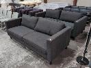 4 · 2 X MATCHING FABRIC 2-SEAT SOFAS. CHARCOAL.