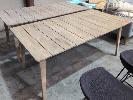 5 · 2 X WEATHERED STYLE TIMBER SLAT OUTOOR DINING TABLES. 1,750 X 900 MM.