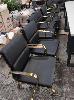 44 · 8 x BLACK PADDED CHAIRS, WITH GOLD FRAME ON CASTORS