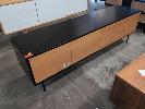51 · ENTERTAINMENT UNIT. GLOSSY BLACK WITH BEECH LAMINATE FRONT PANELS. 1,800 X 450 X 550 MM (W D H).
