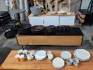 62 · ASSORTED TABLEWARE AND INTEREST PIECES. INCLUDES BASKETS, PLATES, BOWLS, MUGS AND HANGING RACKS. CONTENTS 6 X TABLE TOPS.