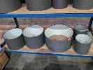 72 · 4 X LAMPSHADES. COLOUR CHARCOAL.ASSORTED SIZES.