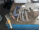 6 X G Clamps, 8-12", 2 X F Clamps & 5" Bench Vice