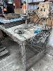 165 · STEEL WORK TABLE WITH AIR CLAMPS, 1800 x 900mm &, PALLET OF BARB WIRE, TILES, CEMENTS, ETC
