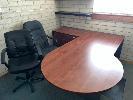 339 · MANAGER'S OFFICE CONTENTS INCLUDING, MAPLE TIMBER LAMINATE FITOUT, DESK & RETURN WITH, 6 DRAWERS, 3 x 2 DRAWER FILING CABINETS, WORK TABLE,, 2 x 2 DOOR CUPBOARDS, 1800 x 900mm, 2 DOOR SHELF UNIT,, ALL MATCHING PLUS KYOCERA PRINTER M2630.CIDN &, 2 x OFFICE CHAIRS