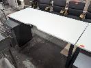 108 · OFFICE DESK, WHITE TOP. BLACK LOOP LEG. 1,800 X 750 X 700 MM (W D H), 3-DRAWER MOBILE PEDESTAL WITH KEYS. CHARCOAL.