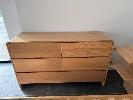 124 · PISA ASH LAMINATE TIMBER 6 DRAWER DRESSER CHEST,, 1400 X 820 X 440 MM, AS NEW IN BOX