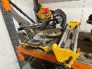 21 · RADIAL ARM MITRE SAW, DEWALT, MOD: DHS780, WITH 2 x BLADES & FOLD OUT STAND