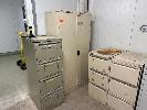1 · STEEL CABINET, 180cm, 2 DOOR & 3 x FILING CABINETS, 3 & 4 DRAWER