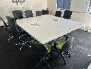 2 X White Laminate Tables, 2000 X 900mm, Chrome Frames, With 9 X Gas Lift Office Chairs