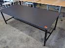 157 · OFFICE PACKING TABLE, SLATE GREY LAMINATE TOP, BLACK STEEL FRAME. 2,100 X 900 X 720 MM (W D H)