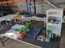 166 · SMALL UTILITY UNIT/HUTCH, 5-SHELF. WHITE. 350 X 250 X 700 MM (W D H) AND ASSORTED OFFICE CONSUMABLES (CONTENTS 1 X TABLE TOP)