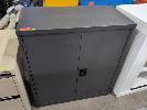 196 · METAL 3-SHELF STORAGE CABINET, 2-DOOR. GREY. NO KEYS. 900 X 460 X 1,000 MM (W D H)