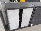198 · METAL 3-SHELF STORAGE CABINET, 2-DOOR, TAMBOUR IN BEIGE. CABINET GREY WITH KEYS. 900 X 476 X 1,000 MM (W D H)