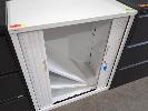 200 · METAL 3-SHELF STORAGE CABINET, TAMBOUR DOOR, WHITE WITH KEYS. 900 X 510 X 1,000 MM (W D H)