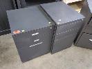 209 · 2 X METAL 3-DRAWER PEDESTALS. GREY. NO KEYS.