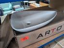218 · 1 X ABOVE COUNTER TRIANGLUAR CERAMIC BASIN, ARTO BASIN 406E. 640 X 460 X 120 MM (W D H)