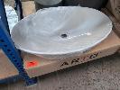 219 · 1 X ABOVE COUNTER OVAL CERAMIC BASIN. ARTO BASIN 407E. 685 X 420 X 110 MM (W D H)