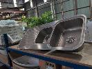 246 · 1 X STAINLESS STEEL TWIN BOWL SINK. WITH FITTINGS. 1,180 X 480 MM., ** AS NEW **