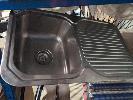 267 · 1 X STAINLESS STEEL SINGLE BOWL SINK. WITH FITTINGS. 775 X 480 MM, AS NEW