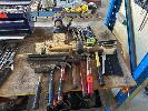 115 · ASSORTED HAMMERS, GRIPS, SCREWDRIVERS, 5" VICE, ETC NO GST