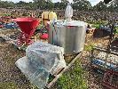 198 · MILK VAT, STAINLESS STEEL, WITH DAIRY-KOLD REFRIGERATION COMPRESSOR, 2000 LITRE APPROX, IN FORK FRAME WITH AGITATOR NO GST