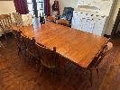 EXTENSION TABLE, 2600 x 1180mm & SET 7 CHAIRS NO GST