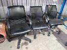 421 · 3 X ASSORTED GAS LIFT OFFICE CHAIRS. HIGH BACK. BLACK.