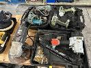 14 · NAIL GUN, GMC, FRAMING PLATINUM PNEUMATIC WITH DRILL, JIGSAW, CORDLESS DRIVERS & 9" ANGLE GRINDER, 240V NO GST
