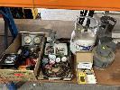 28 · AIR-CONDITIONING MANIFOLD GAUGES, HOSES, FITTINGS, 3 PHASE METER,, QUATTRO DIGITAL GAS DETECTOR, MINUS 30 REFRIGERANT APPROX 4kg,, 2 x EMPTY RECLAIM BOTTLES
